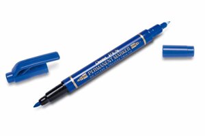 Маркер перманентный двухсторонний Pentel "Twin Tip New" 0,3-0,6/0,8-1,2 мм, синий