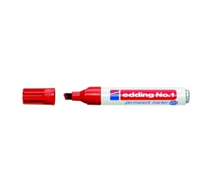 Маркер перманентный Edding "1" 1-5 мм со скошенным наконечником, красный