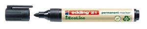 Маркер перманентный Edding "21" EcoLine 1,5-3 мм с круглым наконечником, черный