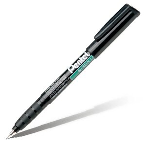 Маркер перманентный Pentel "Green Lable" 0,6 мм иглообразный пишущий узел, чёрный