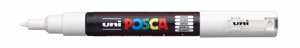 Маркер UNI "POSCA" PC-1M, 0,7 мм, наконечник пулевидный, цвет белый