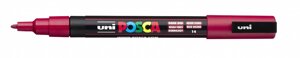 Маркер UNI "POSCA" PC-3M, 0,9-1,3 мм, наконечник пулевидный,14 цвет темно-красный