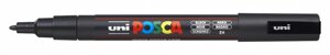 Маркер UNI "POSCA" PC-3M, 0,9-1,3 мм, наконечник пулевидный,24 цвет черный