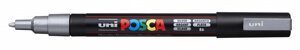Маркер UNI "POSCA" PC-3M, 0,9-1,3 мм, наконечник пулевидный,26 цвет серебряный