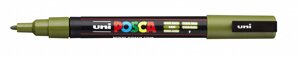 Маркер UNI "POSCA" PC-3M, 0,9-1,3 мм, наконечник пулевидный,7 цвет хаки