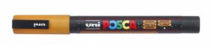 Маркер UNI "POSCA" PC-3ML, 0,9-1,3 мм, наконечник пулевидный, цвет оранжевый с блёстками
