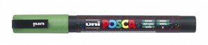 Маркер UNI "POSCA" PC-3ML, 0,9-1,3 мм, наконечник пулевидный, цвет зеленый с блёстками