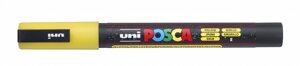 Маркер UNI "POSCA" PC-3ML, 0,9-1,3 мм, наконечник пулевидный, цвет желтый с блёстками