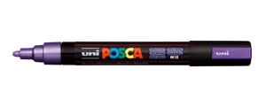 Маркер UNI "POSCA" PC-5M, 1,8-2,5 мм, наконечник пулевидный, цвет фиолетовый металлик
