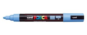 Маркер UNI "POSCA" PC-5M, 1,8-2,5 мм, наконечник пулевидный, цвет голубое небо