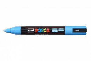 Маркер UNI "POSCA" PC-5M, 1,8-2,5 мм, наконечник пулевидный, цвет голубой