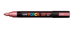 Маркер UNI "POSCA" PC-5M, 1,8-2,5 мм, наконечник пулевидный, цвет красный металлик