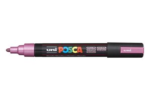 Маркер UNI "POSCA" PC-5M, 1,8-2,5 мм, наконечник пулевидный, цвет розовый металлик