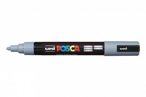 Маркер UNI "POSCA" PC-5M, 1,8-2,5 мм, наконечник пулевидный, цвет серый