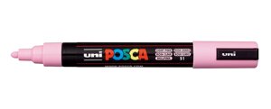Маркер UNI "POSCA" PC-5M, 1,8-2,5 мм, наконечник пулевидный, цвет светло-розовый