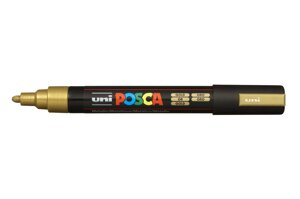 Маркер UNI "POSCA" PC-5M, 1,8-2,5 мм, наконечник пулевидный, цвет золотой