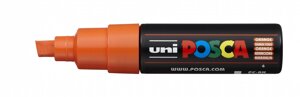 Маркер UNI "POSCA" PC-8K, до 8,0 мм, наконечник скошенный, цвет оранжевый