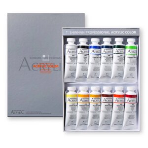 Набор акрила Shinhan "Professional Acrylic Color" Set A 12 цветов 50 мл в картонной упаковке