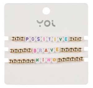 Набор браслетов Yoi, Positive, 16 см, 3 штуки
