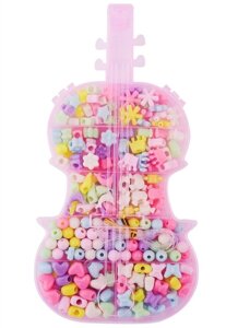 Набор бусинок Скрипка микс цветов в пластиковой коробке (110г)