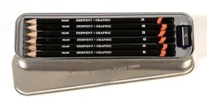 Набор чернографитных карандашей Graphic 6шт с точилкой в метал. упак