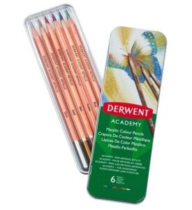Набор цветных карандашей Derwent "Academy" 6 цв. в метал. упак