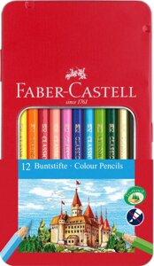 Набор цветных карандашей Faber-castell "Замок" 12 шт в металлической коробке