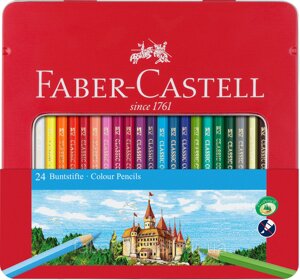 Набор цветных карандашей Faber-castell "Замок" 24 шт в металлической коробке