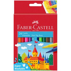 Набор фломастеров Faber-Castell "Замок" 24 цв., смываемые, картон, европодвес