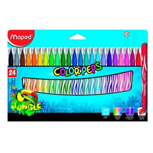 Набор фломастеров Maped "Color peps Jungle" 24 цв в картоне