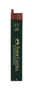 Набор грифелей для механического карандаша "Super Polymer" 12 шт, 0,5 мм 2B