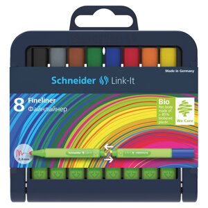 Набор капиллярных ручек Schneider "Link-It" 8 цв., 0,4 мм, европодвес