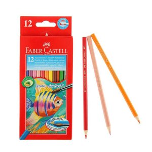 Набор карандашей акварельных Faber-castell "Color Pencils" 12 цв + кисточка, в картонной коробке