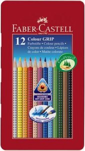 Набор карандашей акварельных Faber-castell "Colour Grip" 12 цв в металле