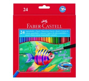 Набор карандашей акварельных Faber-castell "Рыбки" 24 цв + кисточка