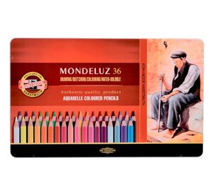 Набор карандашей акварельных Koh-I-Noor "Mondeluz" 36 цв в металле