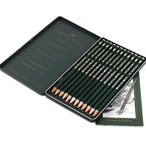 Набор карандашей чернографитных Faber-castell "CASTELL-9000" 12 шт (8B-2H) в металл коробке