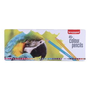 Набор карандашей цветных Bruynzeel "Попугай" 45 цв в металлической коробке