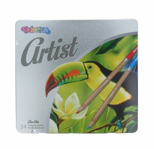 Набор карандашей цветных Colorino "Artist" 24 цветов, металлическая коробка