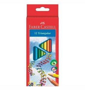 Набор карандашей цветных Faber-castell "Eco" 12 шт трехгранные + точилка в картоне