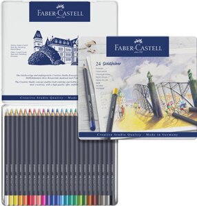 Набор карандашей цветных Faber-castell "Goldfaber" 24 шт, в металлической коробке