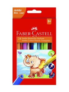 Набор карандашей цветных Faber-castell "Jumbo" 24 шт с точилкой в картоне