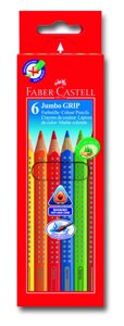 Набор карандашей цветных Faber-castell "Jumbo Grip" неоновые цвета, 5 цв в картоне