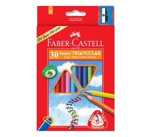 Набор карандашей цветных Faber-castell "Junior Grip" 30 цв трехгранные в картоне