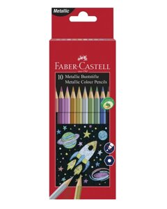 Набор карандашей цветных Faber-castell "Metallic" 10 шт в картоне
