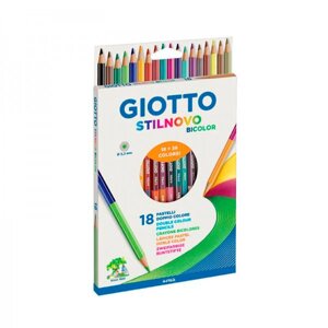Набор карандашей цветных гексогональных, двусто Fila Giotto "Stilnovo Bicolor Ast" 36 цв 18 шт