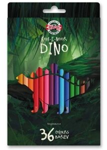 Набор карандашей цветных Koh-I-Noor "Динозавр" 36 цветов, картон