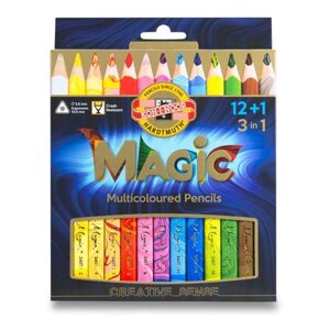 Набор карандашей цветных Koh-I-Noor "Magic" 12 шт трехгранные+блендер
