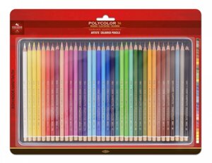 Набор карандашей цветных Koh-I-Noor "Polycolor" 36 цветов, металл. коробка, в блистере с подвесом