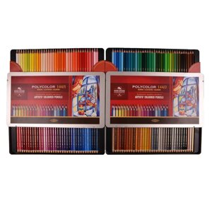 Набор карандашей цветных Koh-I-Noor "Polycolor 3828" 144 цв., заточен., 2 металл. пенала